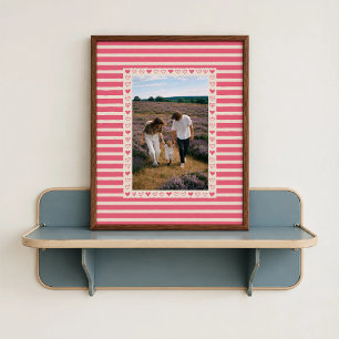 Roze Hart Rand Poster - Gepersonaliseerd Cadeau