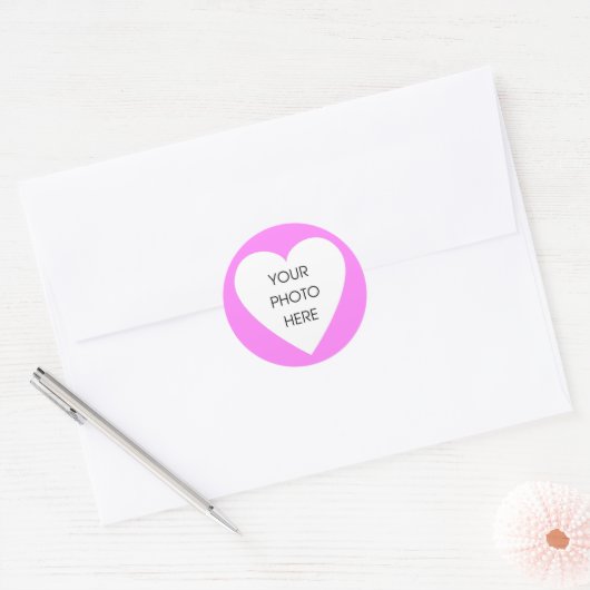 Roze hart rand Stickers (Envelop)