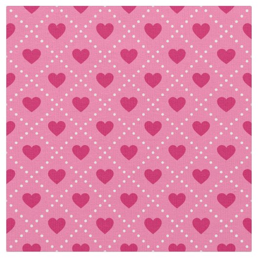 Roze Hart Raster Stof (Close Up)