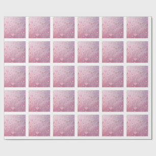 Roze Hart Regen Cadeaupapier