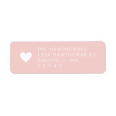 Roze Hart Retouradres Etiket (Voorkant)