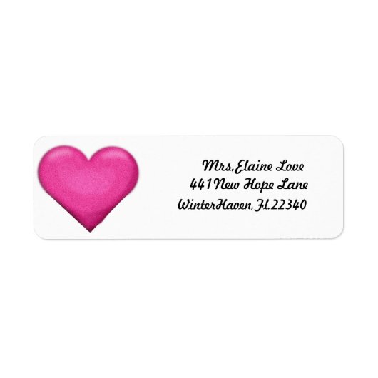 Roze Hart Retouradres Labels (Voorkant)