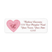 Roze Hart Retouradreslabels Etiket (Voorkant)