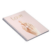 Roze Hart Ring Hand Goud Liefde Notitieboek (Rechterzijde)