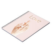 Roze Hart Ring Hand Goud Liefde Notitieboek (Linkerzijde)