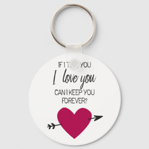 Roze hart Romantic quote Valentijn Sleutelhanger