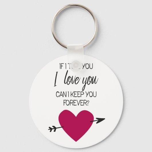 Roze hart Romantic quote Valentijn Sleutelhanger (Voorkant)