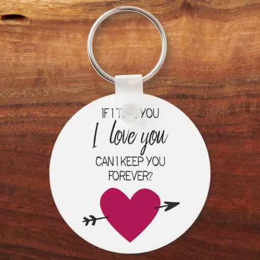 Roze hart Romantic quote Valentijn Sleutelhanger (Voorkant)