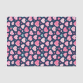 Roze Hart Romantische Liefdepatroon Valentijnsdag Tissuepapier (Voorkant)