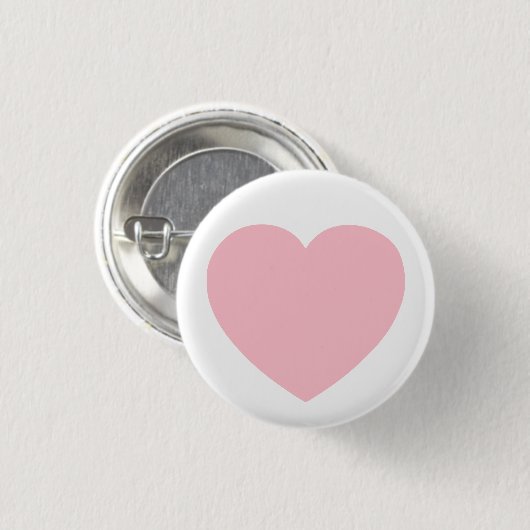 Roze hart ronde button 3,2 cm (Voorkant /achterkant)