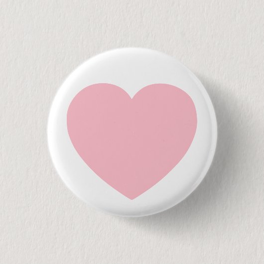 Roze hart ronde button 3,2 cm (Voorkant)