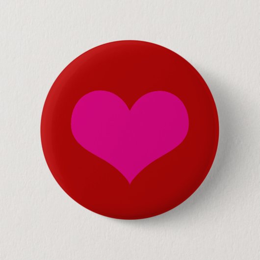 Roze hart ronde button 5,7 cm (Voorkant)