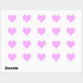 Roze hart ronde sticker (Vel)
