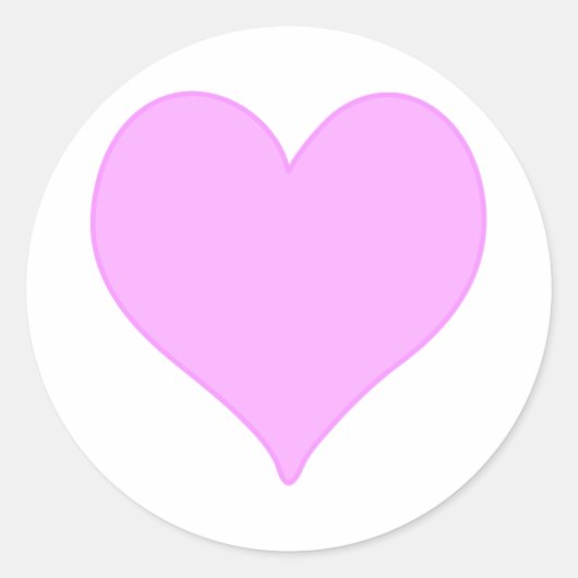 Roze hart ronde sticker (Voorkant)