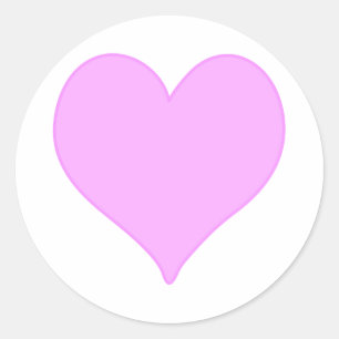 Roze hart ronde sticker