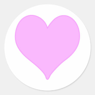 Roze hart ronde sticker