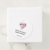 Roze Hart Rozenkwarts Liefdeskristal Bruiloft Bedankjes Labels (In situ)