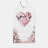 Roze Hart Rozenkwarts Liefdeskristal Feest Cadeaulabel (Achterkant)