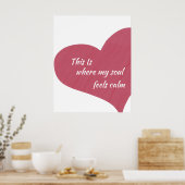 Roze Hart Rustige Ziel Citaat Muurprint Poster (Keuken)