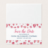Roze Hart Save the Date Kaart (Buitenkant ongevouwen)