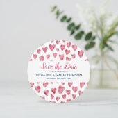 Roze Hart Save the Date Kaart (Staand voorkant)