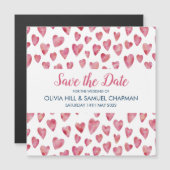 Roze Hart Save the Date Magneet (Voorkant / Achterkant)