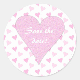 Roze Hart Save The Date Stickers