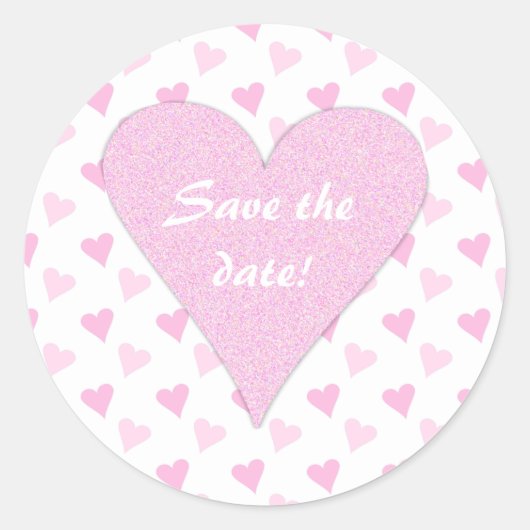 Roze Hart Save The Date Stickers (Voorkant)