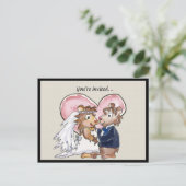 Roze Hart Schattigee bruiloft Save the Date Kaarte Aankondigingskaart (Staand voorkant)