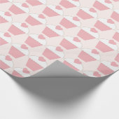Roze Hart Schattigee Cupcakes Verjaardag Cadeaupapier (Hoek)