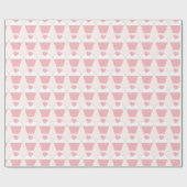 Roze Hart Schattigee Cupcakes Verjaardag Cadeaupapier (Vlak)