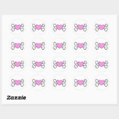 roze hart Schedel en gekruiste botten Ronde Sticker (Vel)