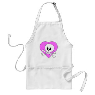 Roze Hart Schedel Standaard Schort