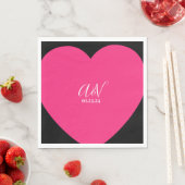 Roze Hart Script Koppels Datum Trouwen Servet (Insitu)