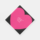 Roze Hart Script Koppels Datum Trouwen Servet (Hoek)