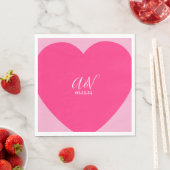 Roze Hart Script Koppels Datum Trouwen Servet (Insitu)