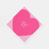 Roze Hart Script Koppels Datum Trouwen Servet (Hoek)
