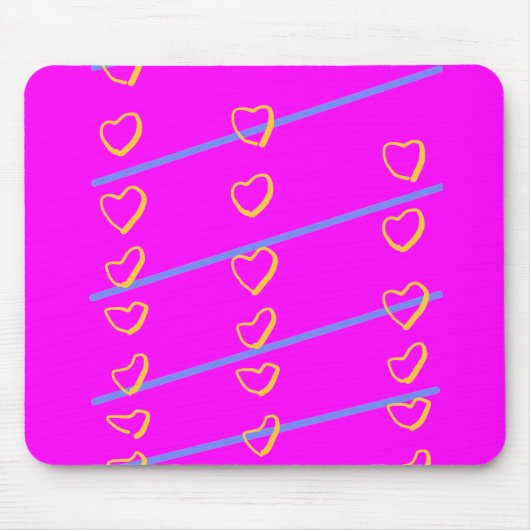 Roze Hart Scroll Muismat (Voorkant)