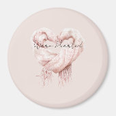 Roze Hart Sjaal Warm Hart Magneet (Voorkant)