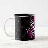 Roze hart Skull & Botten Girls Cup Koffie Mok (Links)