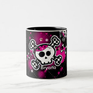 Roze hart Skull & Botten Girls Cup Koffie Mok