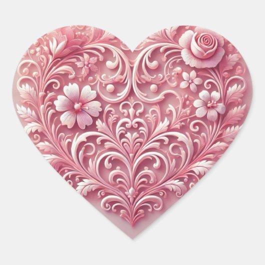 Roze Hart Sticker (Voorkant)