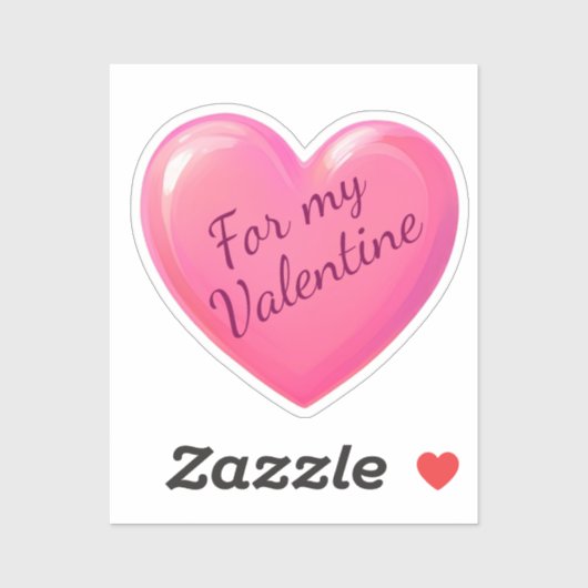 Roze hart sticker (Vel)