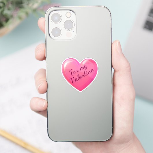 Roze hart sticker (Telefoon)
