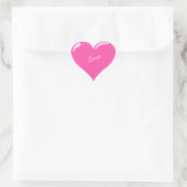 Roze Hart Sticker met Tekst Liefde - Aanpasbaar (Tas)