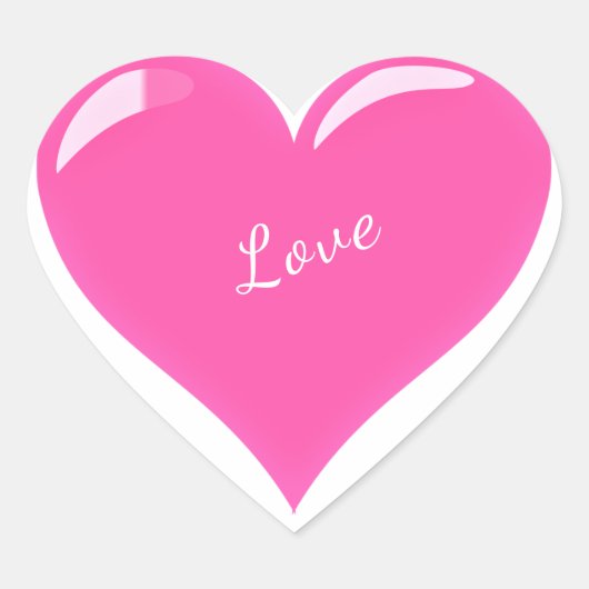 Roze Hart Sticker met Tekst Liefde - Aanpasbaar (Voorkant)