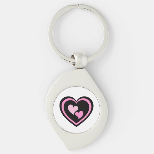 Roze Hart Sticker. Sleutelhanger (Voorkant)