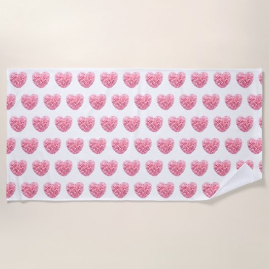 Roze Hart Strandlaken (Voorkant)