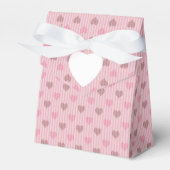 Roze Hart Streep Valentijn Patroon Bedankdoosjes (Voorkant Zijde)
