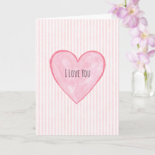 Roze Hart Strepen Liefde Kaart